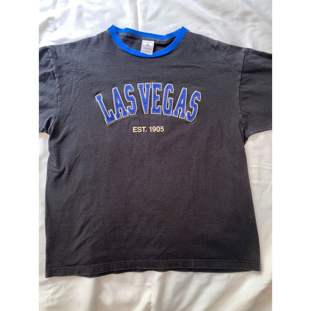 Embroidered Las Vegas EST. 1905 Stitched lettering black souvenir t shirt size L